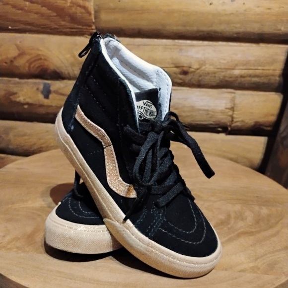 Vans Kids Black and Tan Shoes - Picture 1 of 11
